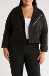 Patrizia Luca Boxy Zip Front Jacket In Black