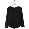 Patrizia Luca Button Back Long Sleeve Top In Black