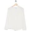 Patrizia Luca Button Back Long Sleeve Top In Off White