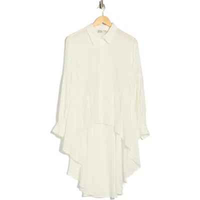Patrizia Luca Button-down High-low Top In Neutral
