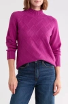 Patrizia Luca Cable Mock Neck Sweater In Raspberry