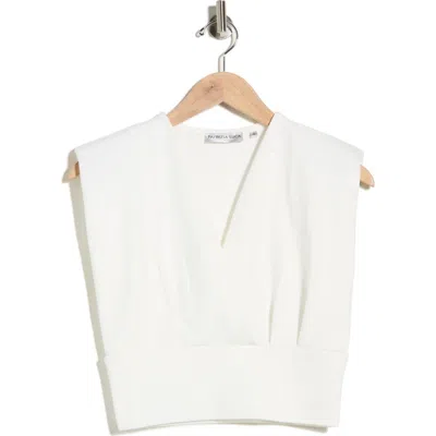 Patrizia Luca Cropped Surplice Top In White