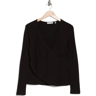 Patrizia Luca Crossover Knit Top In Black