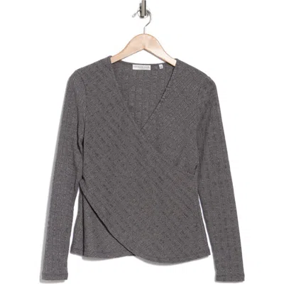 Patrizia Luca Crossover Knit Top In Grey