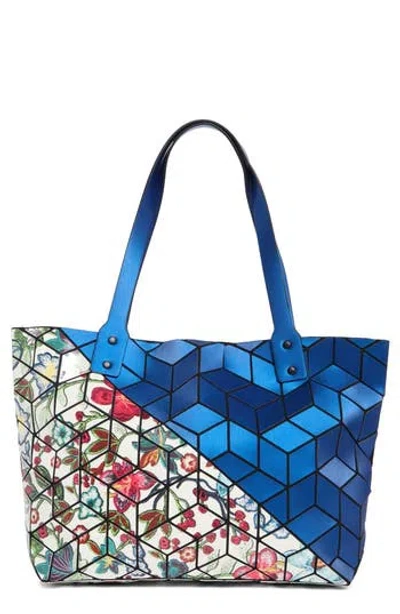 Patrizia Luca Diagonal Two-tone Geometric Tote Bag In Multi
