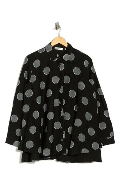 Patrizia Luca Dot Button Down Shirt In Black