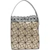 Patrizia Luca Double Layer Box Pattern Shoulder Bag In Gold/ Silver