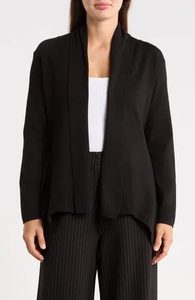 Patrizia Luca Drape Open Front Cardigan In Black