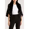 Patrizia Luca Faux Fur Fringe Cape In Black