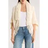 Patrizia Luca Faux Fur Fringe Cape In Neutral