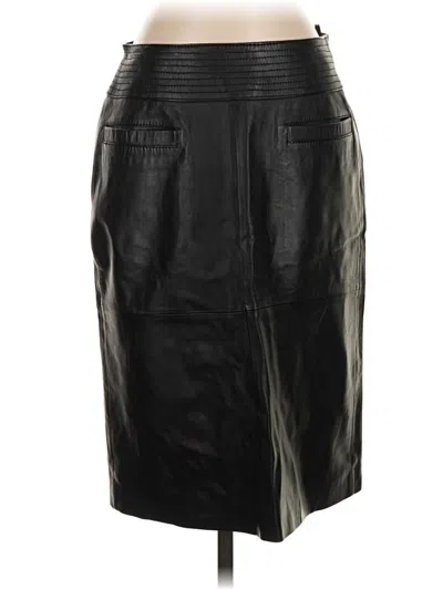 Pre-owned Patrizia Luca Faux Leather Skirt In Black