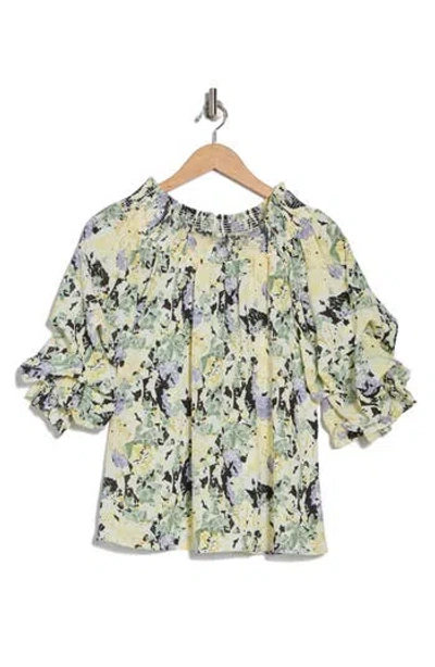 Patrizia Luca Floral Print Off The Shoulder Top
