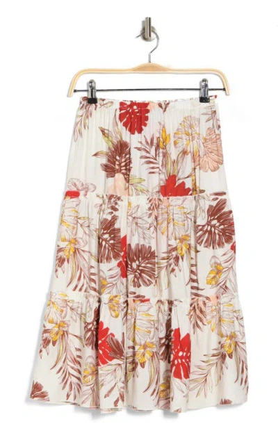 Patrizia Luca Floral Tiered Midi Skirt In Multi