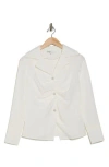 Patrizia Luca Front Ruched Blouse In Off White