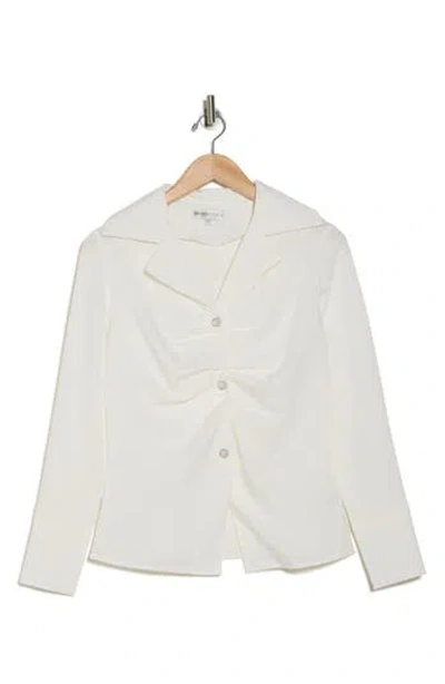 Patrizia Luca Front Ruched Blouse In Off White