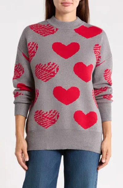 Patrizia Luca Heart Intarsia Sweater In Gray