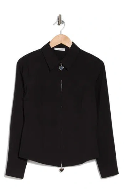 Patrizia Luca Heart Zip Top In Black
