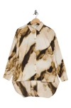 Patrizia Luca High-low Hem Button-down Shirt In Brown