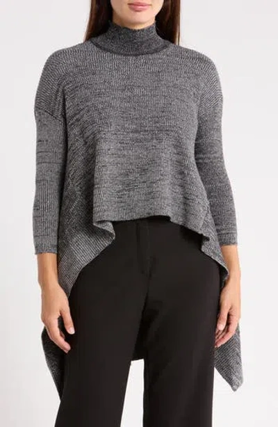 Patrizia Luca High Low Mock Neck Sweater In Black