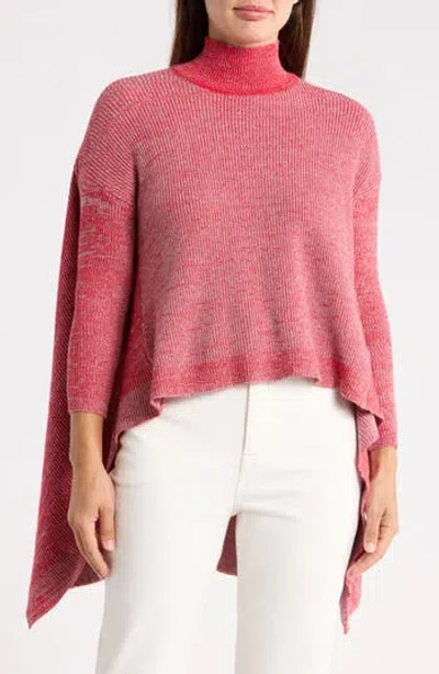 Patrizia Luca High Low Mock Neck Sweater In Pink