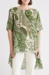 Patrizia Luca High-low Paisley Tunic In Green