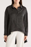 Patrizia Luca High-low Tunic Shirt In Black