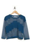 Patrizia Luca Illusion Mesh Sweater In Blue