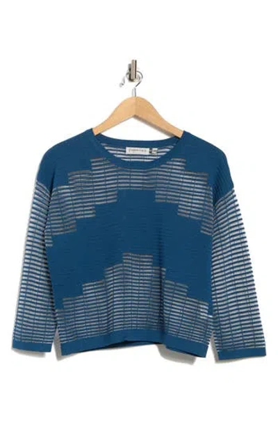 Patrizia Luca Illusion Mesh Sweater In Blue
