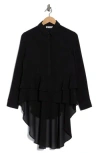 Patrizia Luca Layered High-low Button-down Shirt In Black