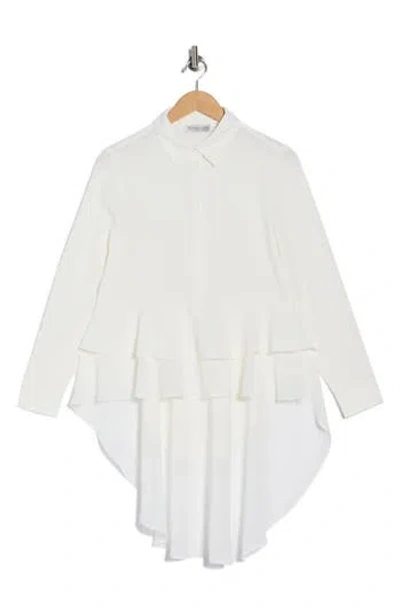 Patrizia Luca Layered High-low Button-down Shirt In White