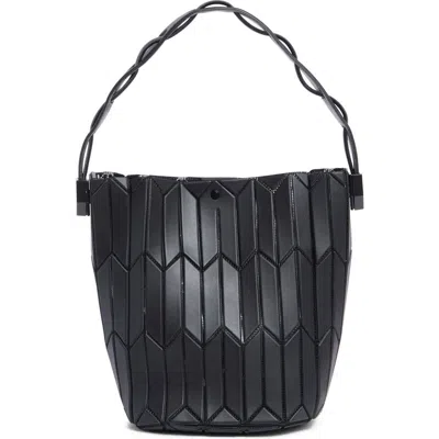 Patrizia Luca Long Chevron Bucket Tote Bag In Matte Black
