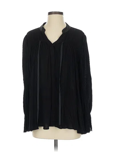 Pre-owned Patrizia Luca Long Sleeve Blouse In Black