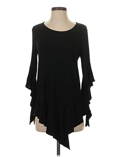 Pre-owned Patrizia Luca Long Sleeve Blouse In Black