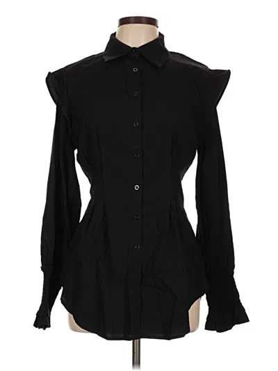 Pre-owned Patrizia Luca Long Sleeve Blouse In Black