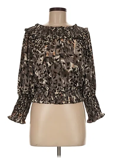 Patrizia Luca Long Sleeve Blouse In Brown