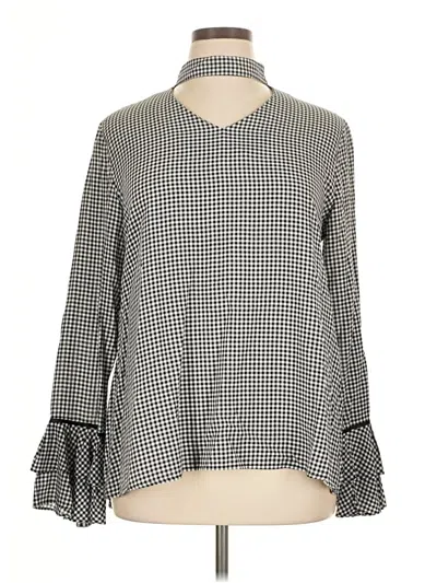 Pre-owned Patrizia Luca Long Sleeve Blouse In Silver