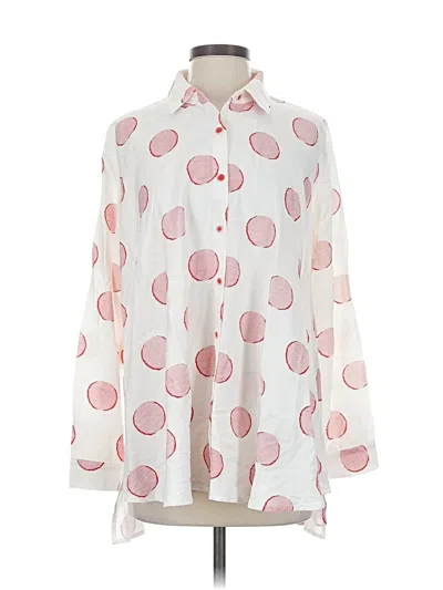 Pre-owned Patrizia Luca Long Sleeve Blouse In White