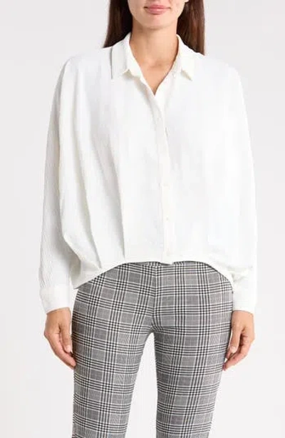 Patrizia Luca Long Sleeve High-low Shirt In White