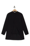 Patrizia Luca Mandarin Collar Button-up Shirt In Black