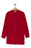 Patrizia Luca Mandarin Collar Button-up Shirt In Red