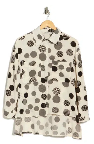 Patrizia Luca Mix Dot Top In White