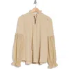 Patrizia Luca Mixed Media Top In Sand