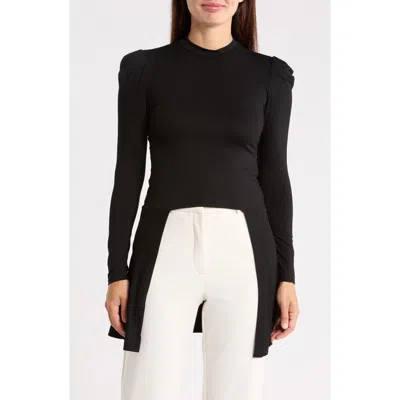 Patrizia Luca Mock Neck Cutout Tunic In Black