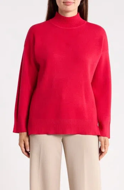 Patrizia Luca Mock Neck Sweater In Red