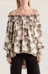Patrizia Luca Off The Shoulder High-low Top In Grey