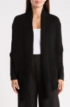 Patrizia Luca Drape Open Front Cardigan In Black