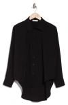 Patrizia Luca Oversize High-low Button-up Shirt In Black