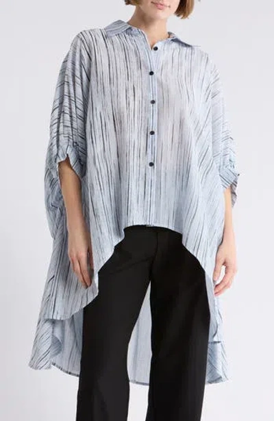 Patrizia Luca Oversize High/low Button-up Shirt In Blue