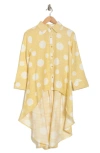 Patrizia Luca Oversize Long Sleeve High-low Button-up Shirt In Yellow