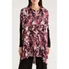 Patrizia Luca Oversize Long Sleeve Mixed Media Button-up Shirt In Multi